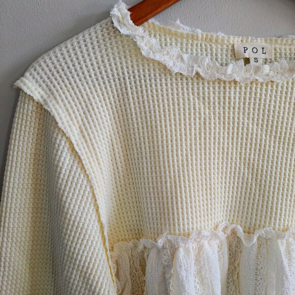 POL Waffle Knit Spliced Top - Picture 6 of 9